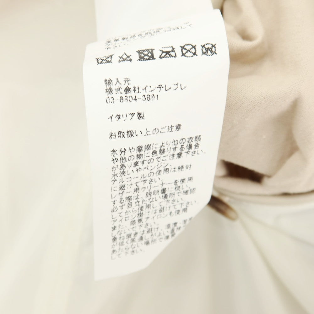 【中古】エンメティ EMMETI URBINO ウール×ラムスキン レザー フーデッドブルゾン オフホワイトxグレージュ【サイズ48】【 状態ランクB 】【 メンズ 】