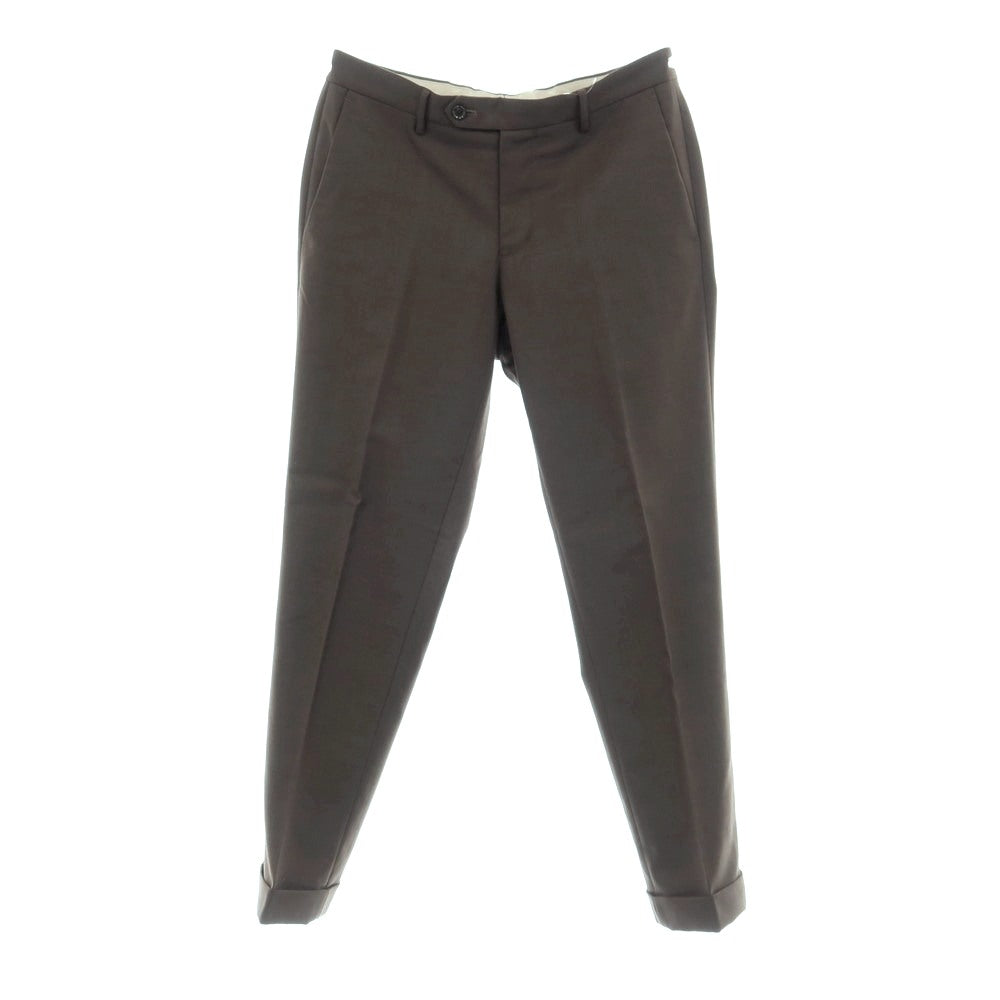 【中古】グリーンレーベルリラクシング green label relaxing ウールポリエステル ドレススラックスパンツ ダークアッシュブラウン系【サイズM】【 状態ランクB 】【 メンズ 】