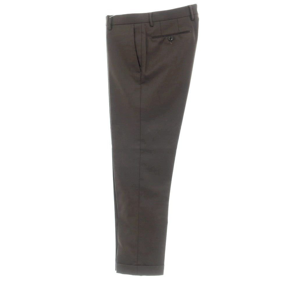 【中古】グリーンレーベルリラクシング green label relaxing ウールポリエステル ドレススラックスパンツ ダークアッシュブラウン系【サイズM】【 状態ランクB 】【 メンズ 】