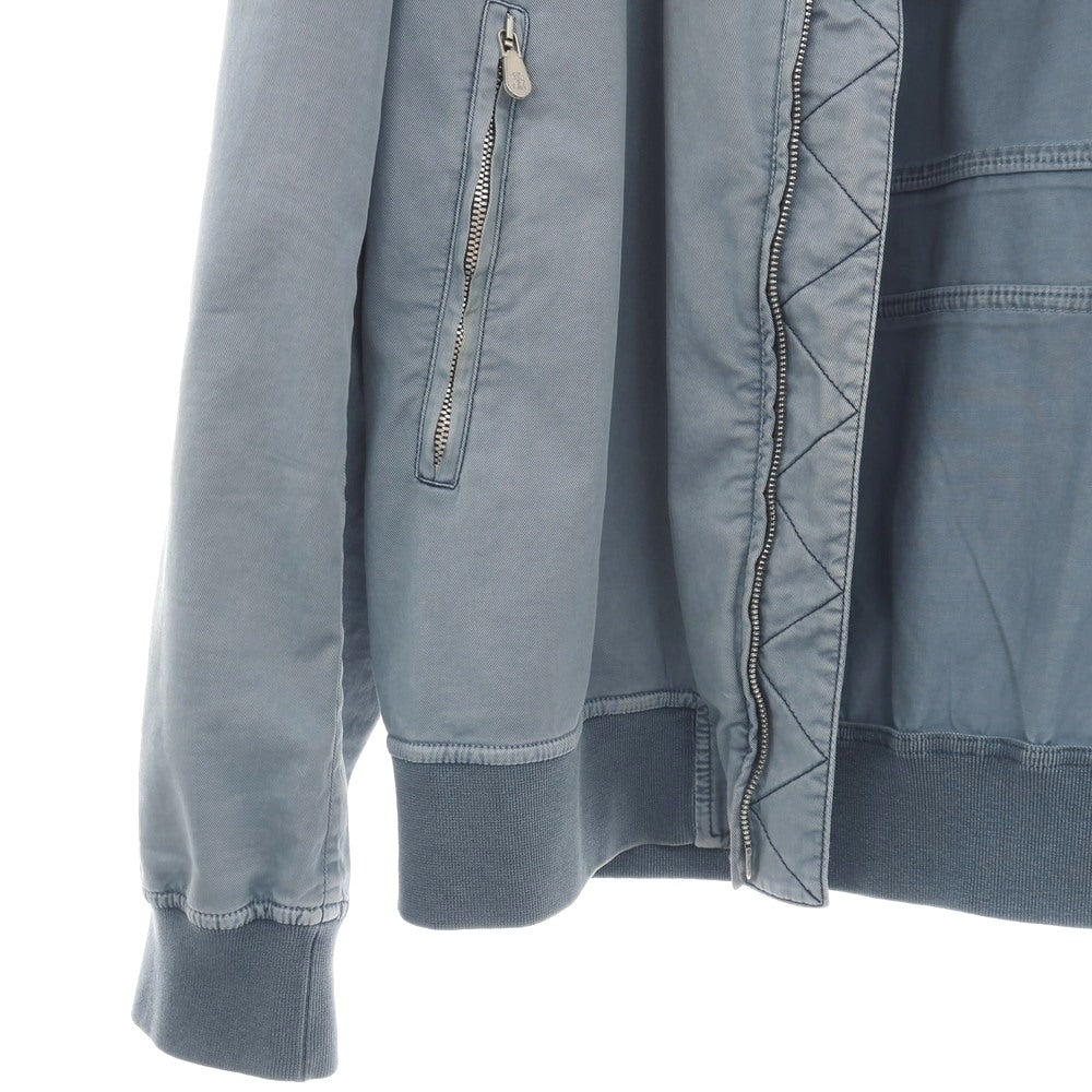【中古】ブルネロクチネリ Brunello Cucinelli ストレッチ ツイルコットン ボンバージャケット ブルゾン グレイッシュブルー【サイズ50】【 状態ランクD 】【 メンズ 】