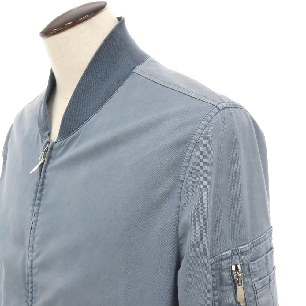 【中古】ブルネロクチネリ Brunello Cucinelli ストレッチ ツイルコットン ボンバージャケット ブルゾン グレイッシュブルー【サイズ50】【 状態ランクD 】【 メンズ 】