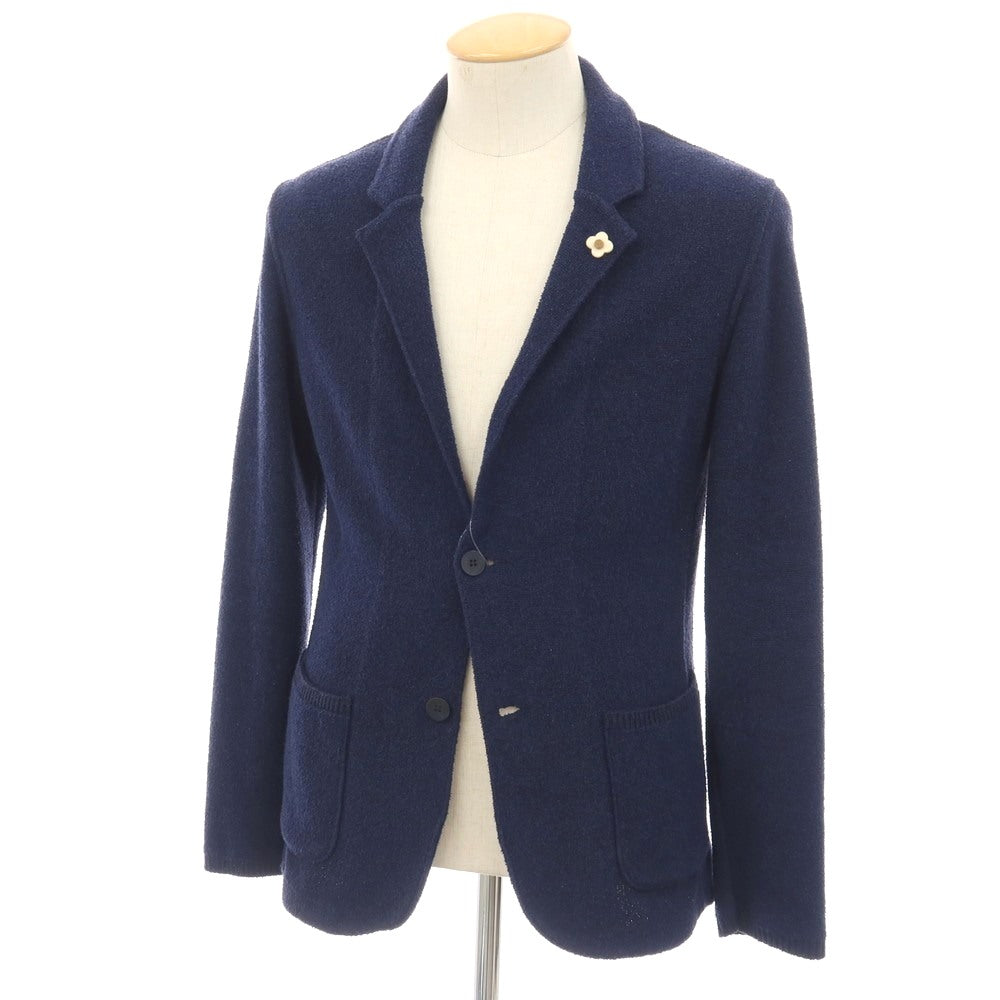 【中古】ラルディーニ LARDINI コットンナイロン 2B ニットジャケット ネイビー【サイズXS】【 状態ランクB 】【 メンズ 】