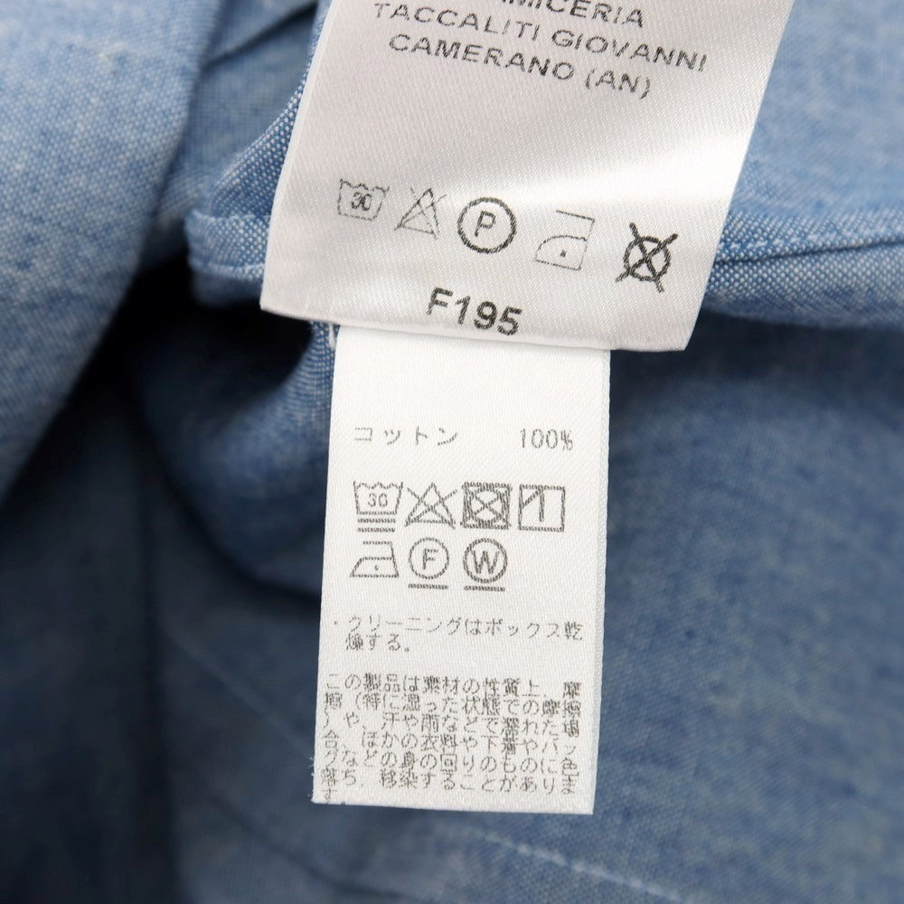 【中古】ギローバー GUY ROVER コットン シャンブレー タブカラー カジュアルシャツ ブルー【サイズ38】【 状態ランクC 】【 メンズ 】