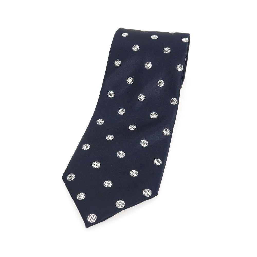 【中古】エルメネジルドゼニア Ermenegildo Zegna シルク ドット柄ネクタイ ダークネイビー【 状態ランクB 】【 メンズ 】