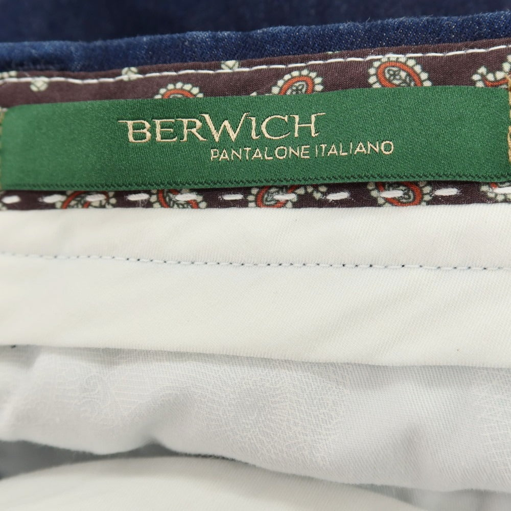 【中古】ベルウィッチ BERWICH コットンポリウレタン デニム カジュアルスラックスパンツ ネイビー【サイズ44】【 状態ランクB 】【 メンズ 】