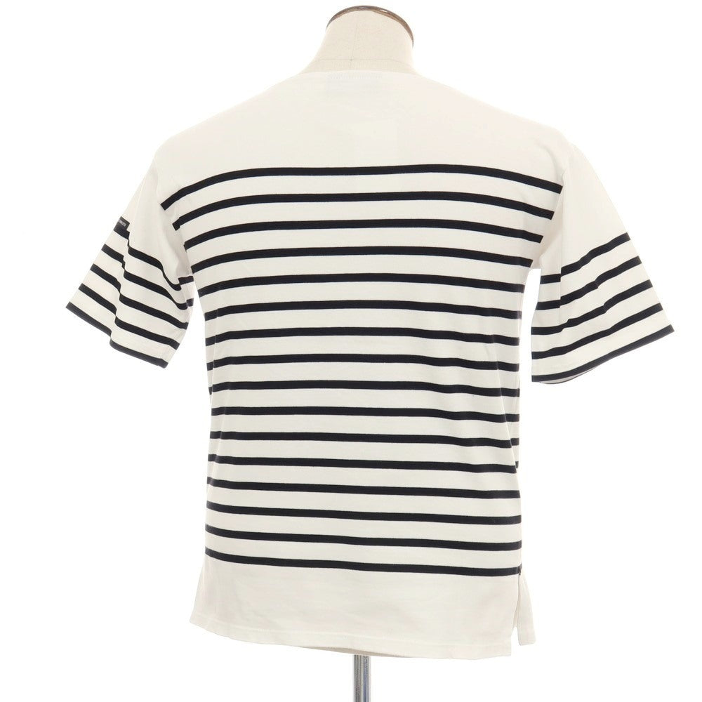 【中古】セントジェームス SAINT JAMES コットン ボーダー ボートネック 半袖Tシャツ ホワイトxブラック【サイズ5】【 状態ランクC 】【 メンズ 】