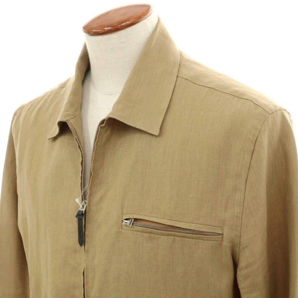 【中古】カルーゾ CARUSO リネン ジップアップブルゾン ベージュ【サイズ46】【 状態ランクB 】【 メンズ 】