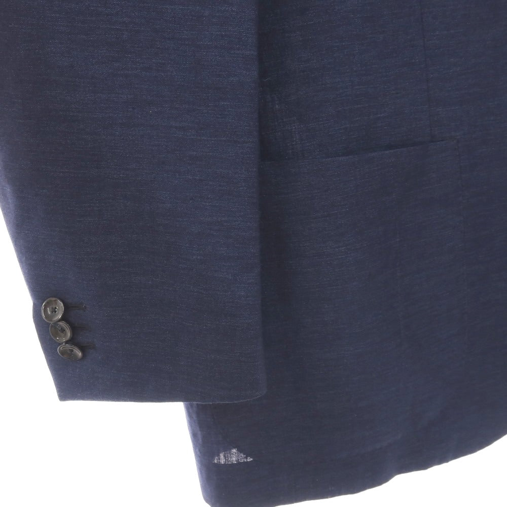 【中古】サルトリア ラトーレ SARTORIA LATORRE ウールリネン 3B テーラードジャケット ネイビー【サイズ50 Drop8R】【 状態ランクB 】【 メンズ 】