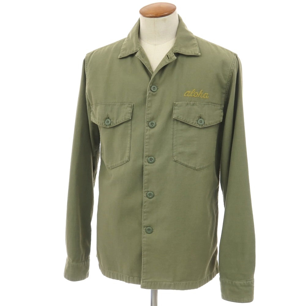 【中古】チェサピークス CHESAPEAKE'S JONES コットン ミリタリー カジュアルシャツ ライトオリーブ【サイズM】【メンズ】 中古】チェサピークス CHESAPEAKE'S JONES コットン ミリタリー