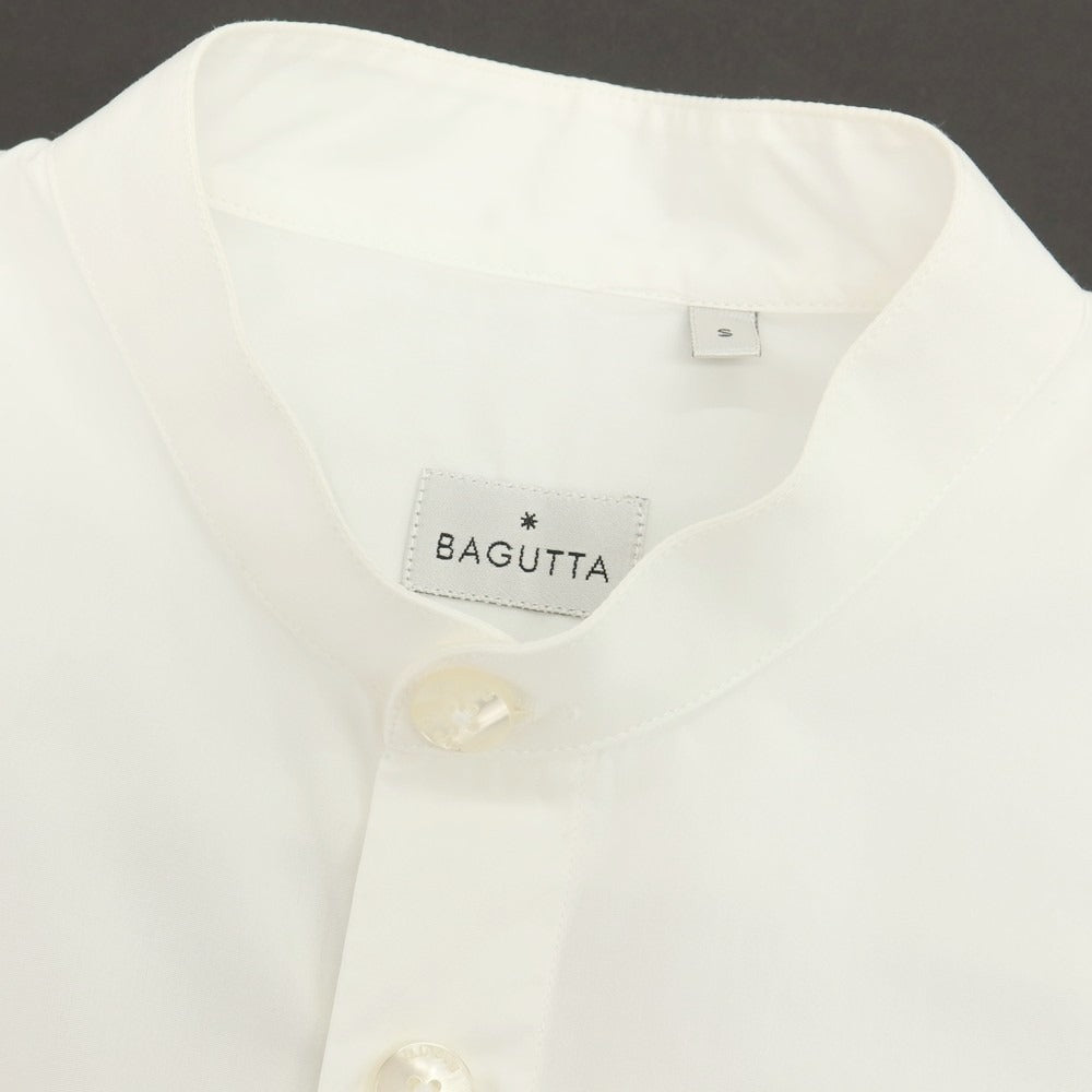【中古】バグッタ Bagutta コットン バンドカラー カジュアルシャツ ホワイト【サイズS】【 状態ランクC 】【 メンズ 】