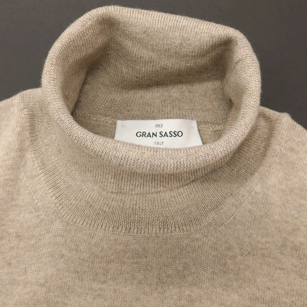 【中古】グランサッソ GRAN SASSO ウール タートルネック プルオーバーニット モカベージュ【サイズ50】【 状態ランクA 】【 メンズ 】