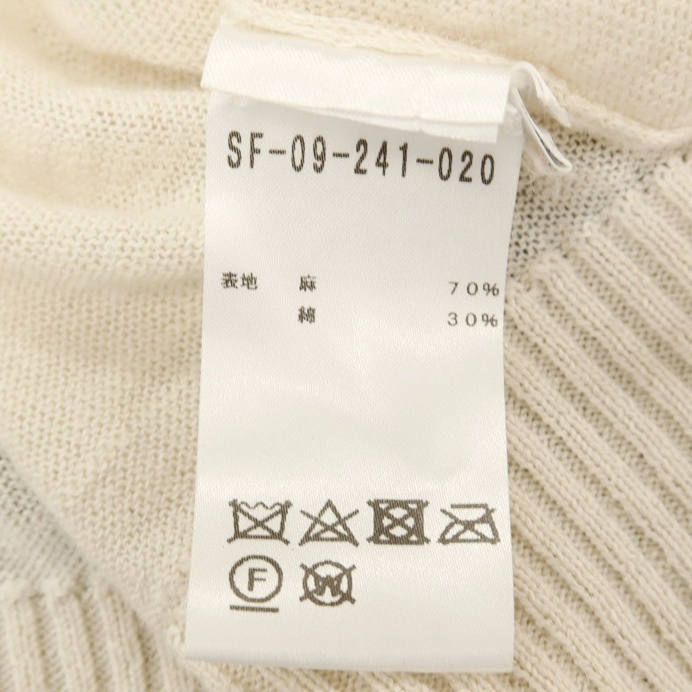 【中古】セッテフィーリ カシミア Settefili Cashmere ハイゲージ リネンコットン ショールカラー ニット カーディガン ライトベージュ【サイズ50/M】【 状態ランクB 】【 メンズ 】