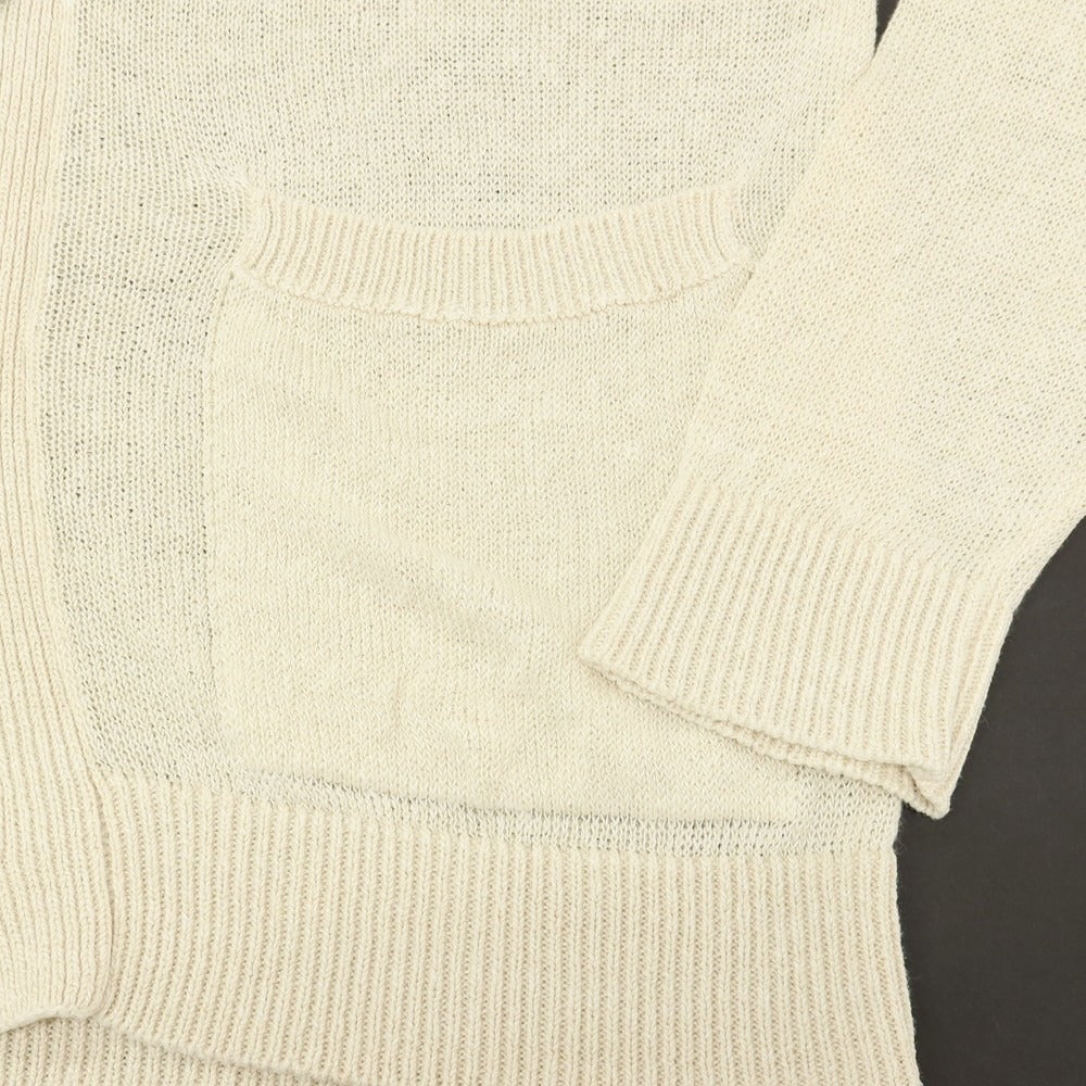 【中古】セッテフィーリ カシミア Settefili Cashmere リネンシルク ニット カーディガン ライトベージュxホワイト【サイズ48】【 状態ランクB 】【 メンズ 】
