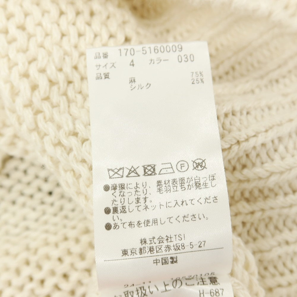 【中古】イレーヴ YLEVE リネンシルク クルーネック プルオーバーニット アイボリー【サイズ4】【 状態ランクB 】【 メンズ 】