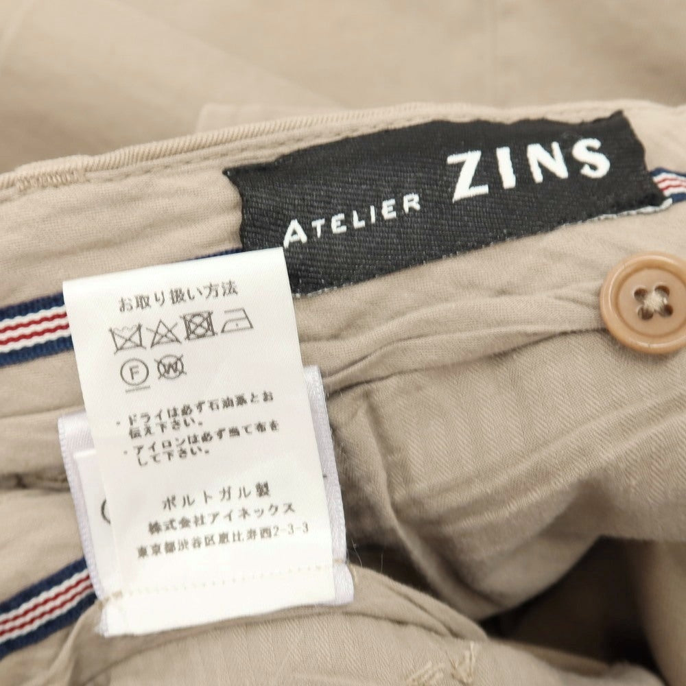 【中古】ベルナール ザンス BERNARD ZINS AZBJ コットン カジュアルスラックスパンツ グレージュ【サイズ42】【 状態ランクB 】【 メンズ 】