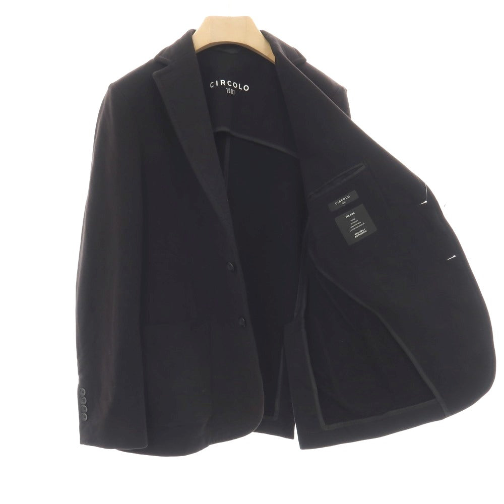 【中古】チルコロ1901 CIRCOLO 1901 コットン ジャージー 裏起毛 2B カジュアルジャケット ブラック【サイズ48】【 状態ランクB 】【 メンズ 】