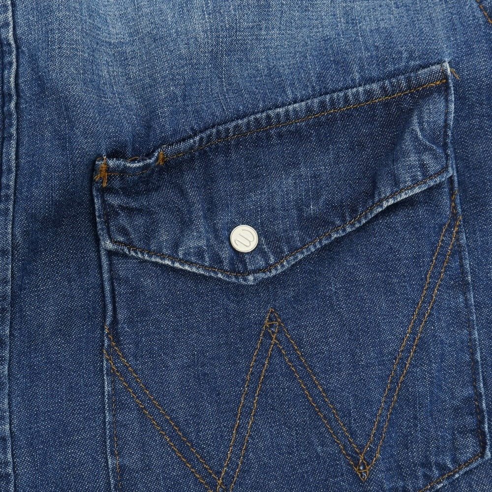 【中古】ラングラー Wrangler FOLL別注 コットン デニム ウエスタンシャツ ネイビー【サイズL】【 状態ランクB 】【 メンズ 】