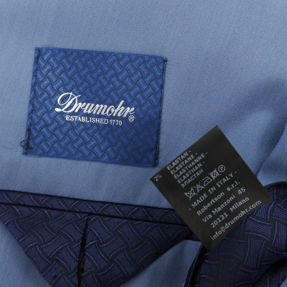 【新品】ドルモア DRUMOHR ストレッチ ポリエステルウール 3つボタンスーツ ブルー【サイズ48】【 状態ランクN 】【 メンズ 】