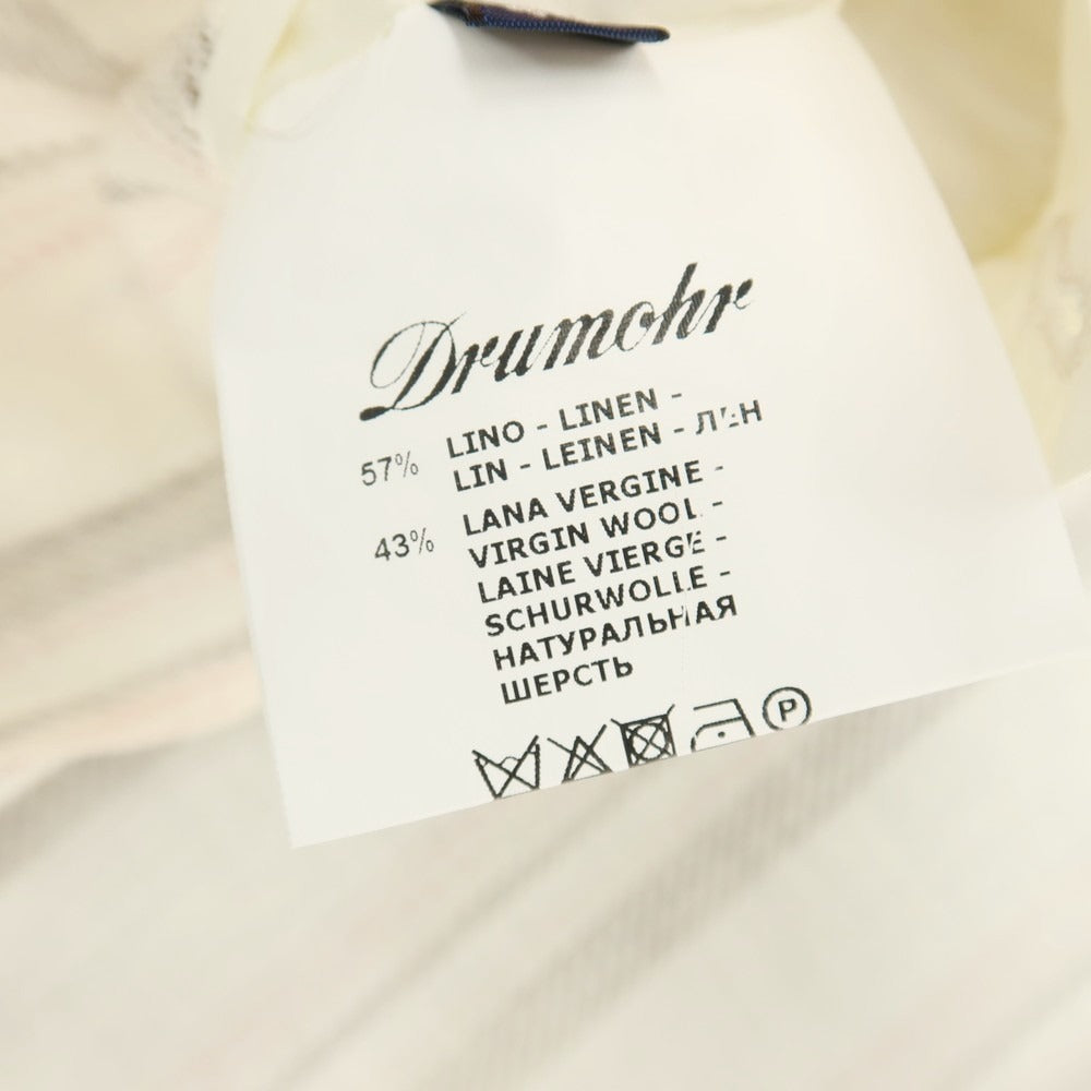 【新品】ドルモア DRUMOHR リネンウール ストライプ 3B テーラードジャケット ホワイトxピンク【サイズ48】【 状態ランクN 】【 メンズ 】