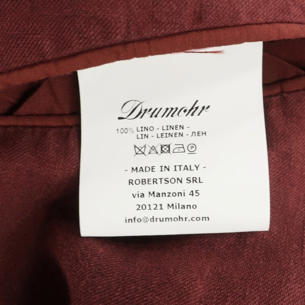 【新品】ドルモア DRUMOHR リネン 3B テーラードジャケット ボルドー【サイズ48】【 状態ランクN 】【 メンズ 】
