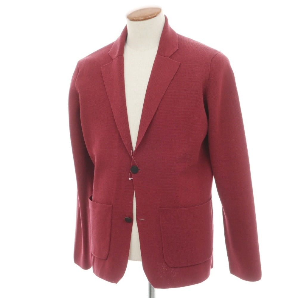 【新品】ドルモア DRUMOHR コットン ミラノリブ 2B ニットジャケット ワインレッド【サイズ48】【 状態ランクN 】【 メンズ 】