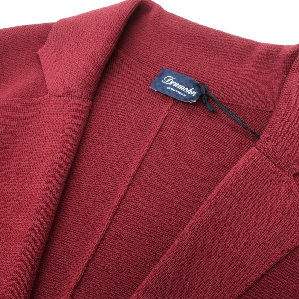 【新品】ドルモア DRUMOHR コットン ミラノリブ ダブル6B ニットジャケット ワインレッド【サイズ46】【 状態ランクN 】【 メンズ 】