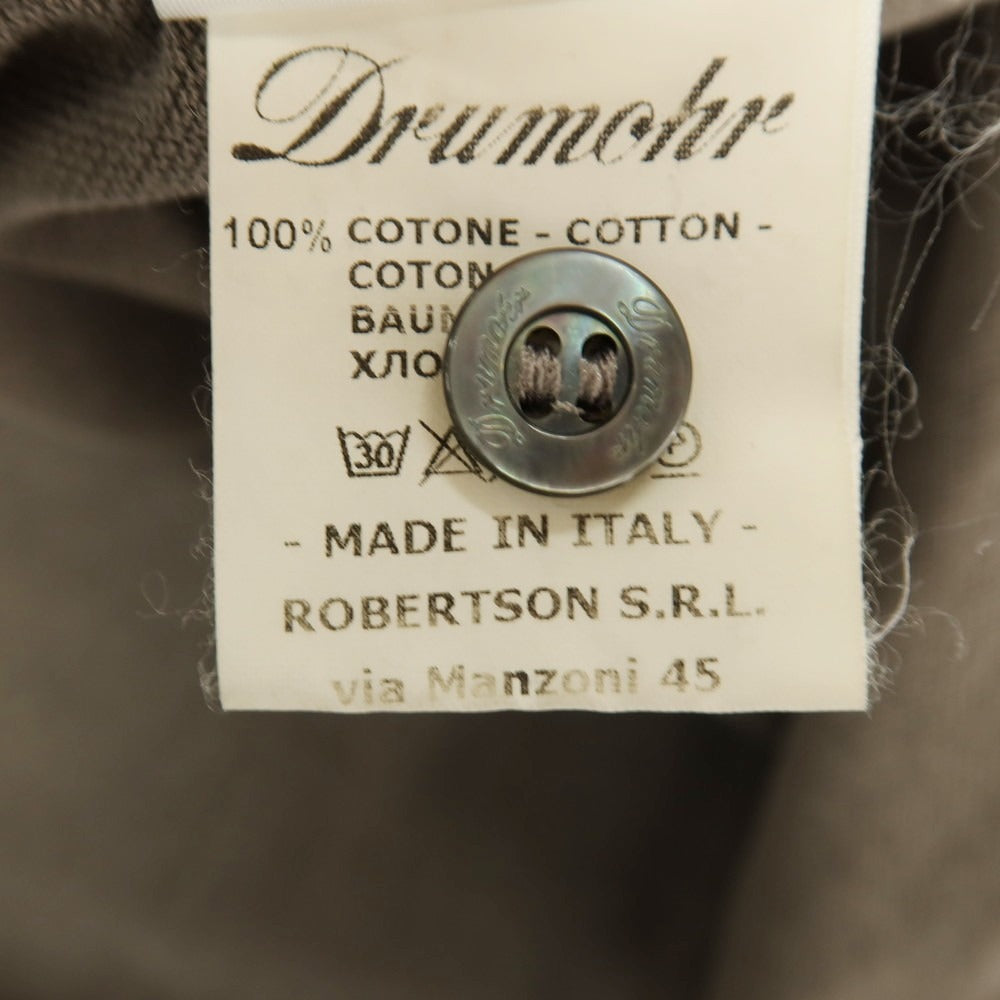 【新品】ドルモア DRUMOHR ガーメントウォッシュ コットン 半袖ポロシャツ ダークグレージュ【サイズXS】【 状態ランクN 】【 メンズ 】