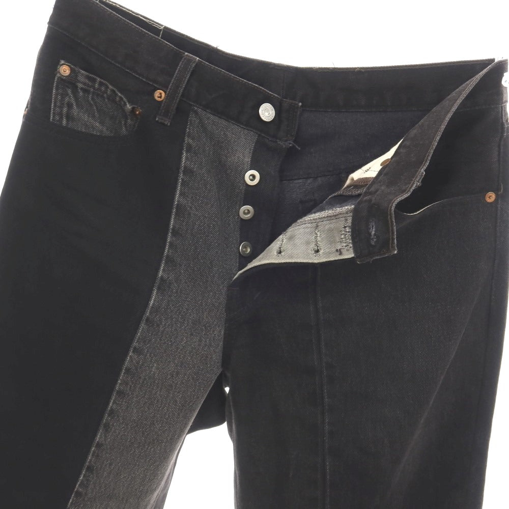 【中古】ジョンリンクス jonnlynx faye別注 コットン 再構築 デニムパンツ ブラック【サイズ34】【 状態ランクB 】【 メンズ 】