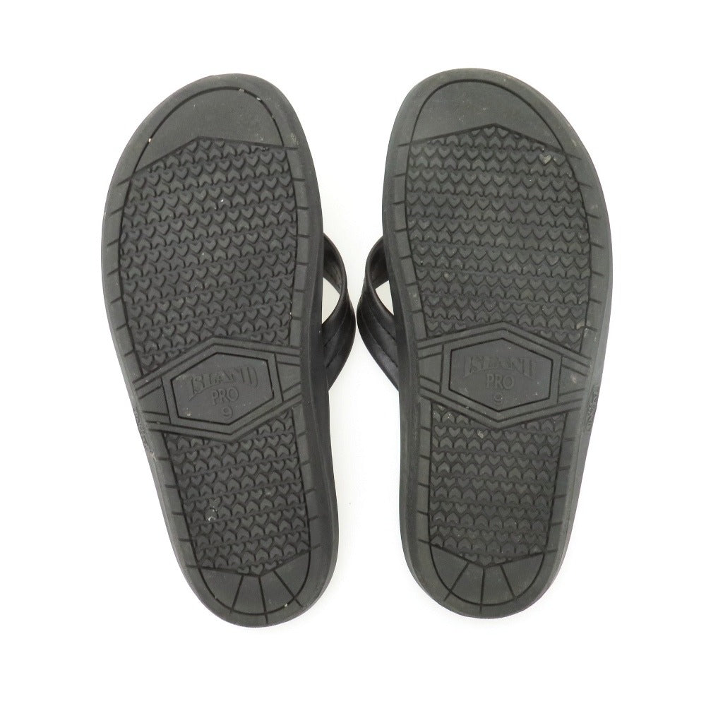 【中古】アイランドスリッパ ISLAND SLIPPER レザー サンダル ブラック【サイズ9】【 状態ランクB 】【 メンズ 】
