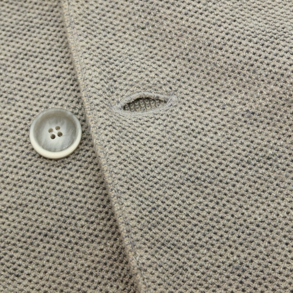 【中古】フィンジャック Finjack コットンリネン 2B ニットジャケット グレージュxグレー【サイズL】【 状態ランクD 】【 メンズ 】