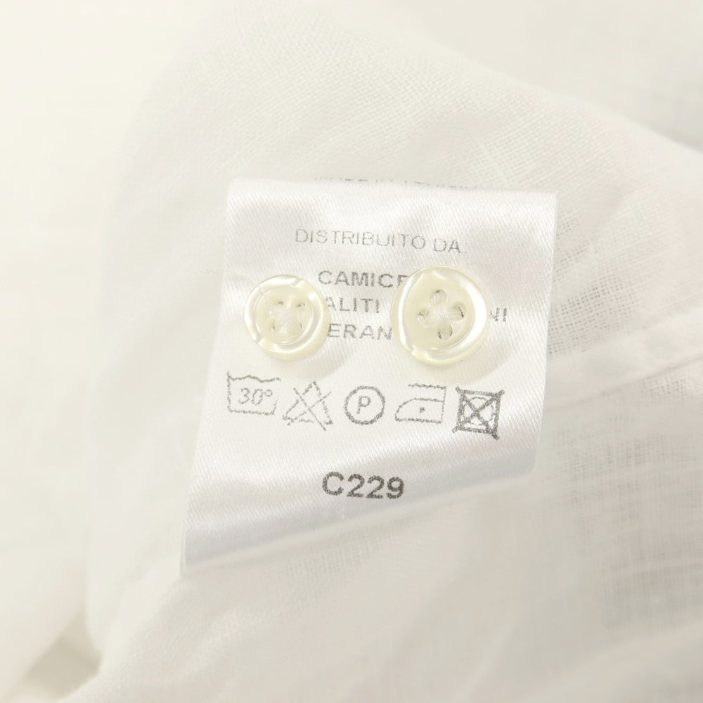 【中古】ギローバー GUY ROVER リネン ホリゾンタルカラー カジュアルシャツ ホワイト【サイズ42】【 状態ランクC 】【 メンズ 】