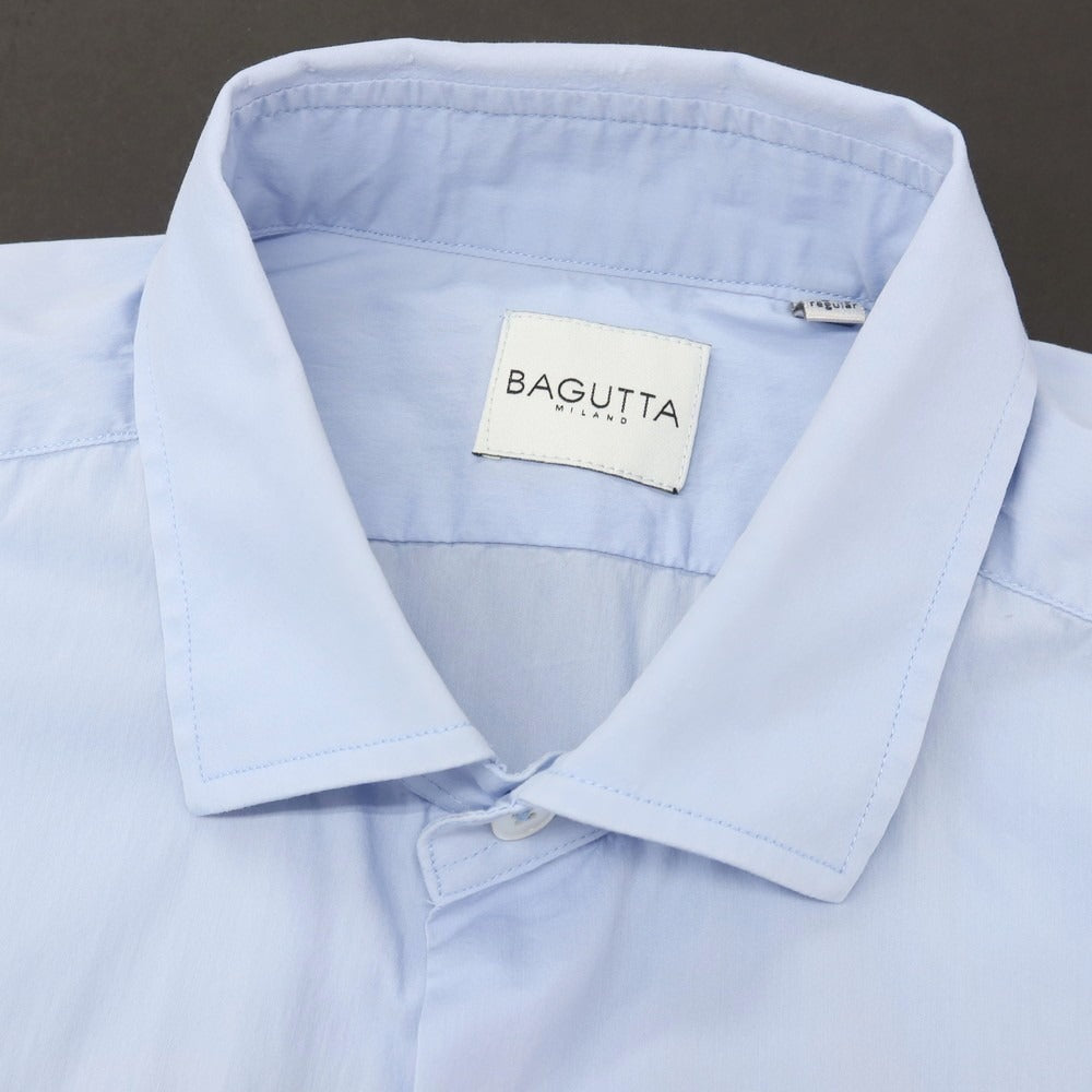 【中古】バグッタ Bagutta コットン セミワイドカラー ドレスシャツ ライトブルー【サイズ42】【 状態ランクC 】【 メンズ 】