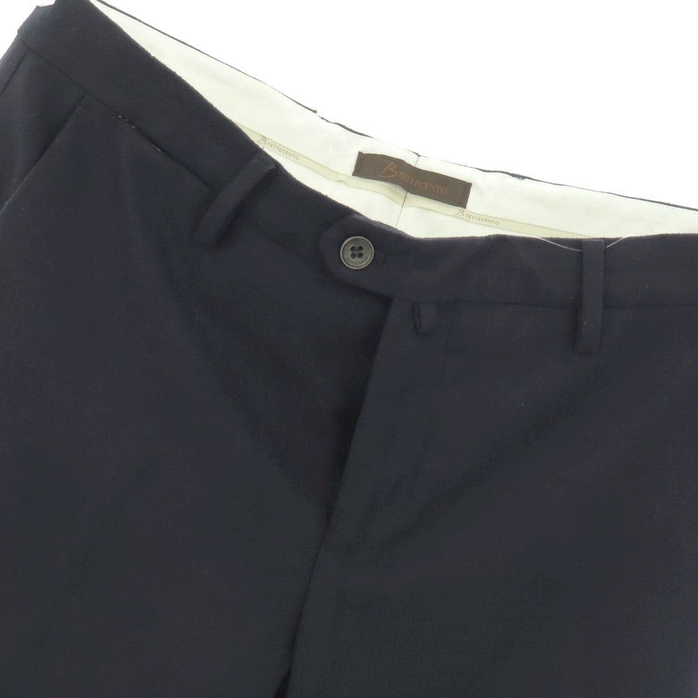 【中古】ビーセッテチェント B SETTECENTO ポリエステルウールレーヨンポリウレタン ドレススラックスパンツ ネイビー【サイズ35】【 状態ランクC 】【 メンズ 】