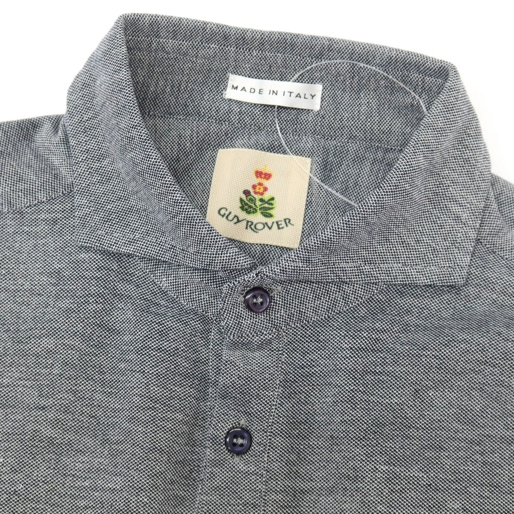 【中古】ギローバー GUY ROVER コットン 鹿の子 半袖ポロシャツ ネイビー系【サイズL】【 状態ランクB 】【 メンズ 】