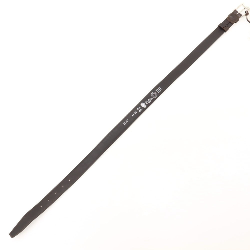 【新品】フェリージ Felisi 85/07 クロコダイル 型押しレザー ベルト ダークブラウンxシルバー【サイズ80】【 状態ランクN 】【 メンズ 】
