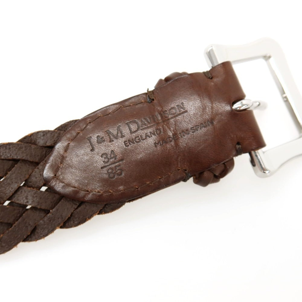 【中古】ジェイアンドエムデヴィッドソン J&M Davidson レザー メッシュベルト ブラウンxシルバー【サイズ34/85】【 状態ランクA 】【 メンズ 】