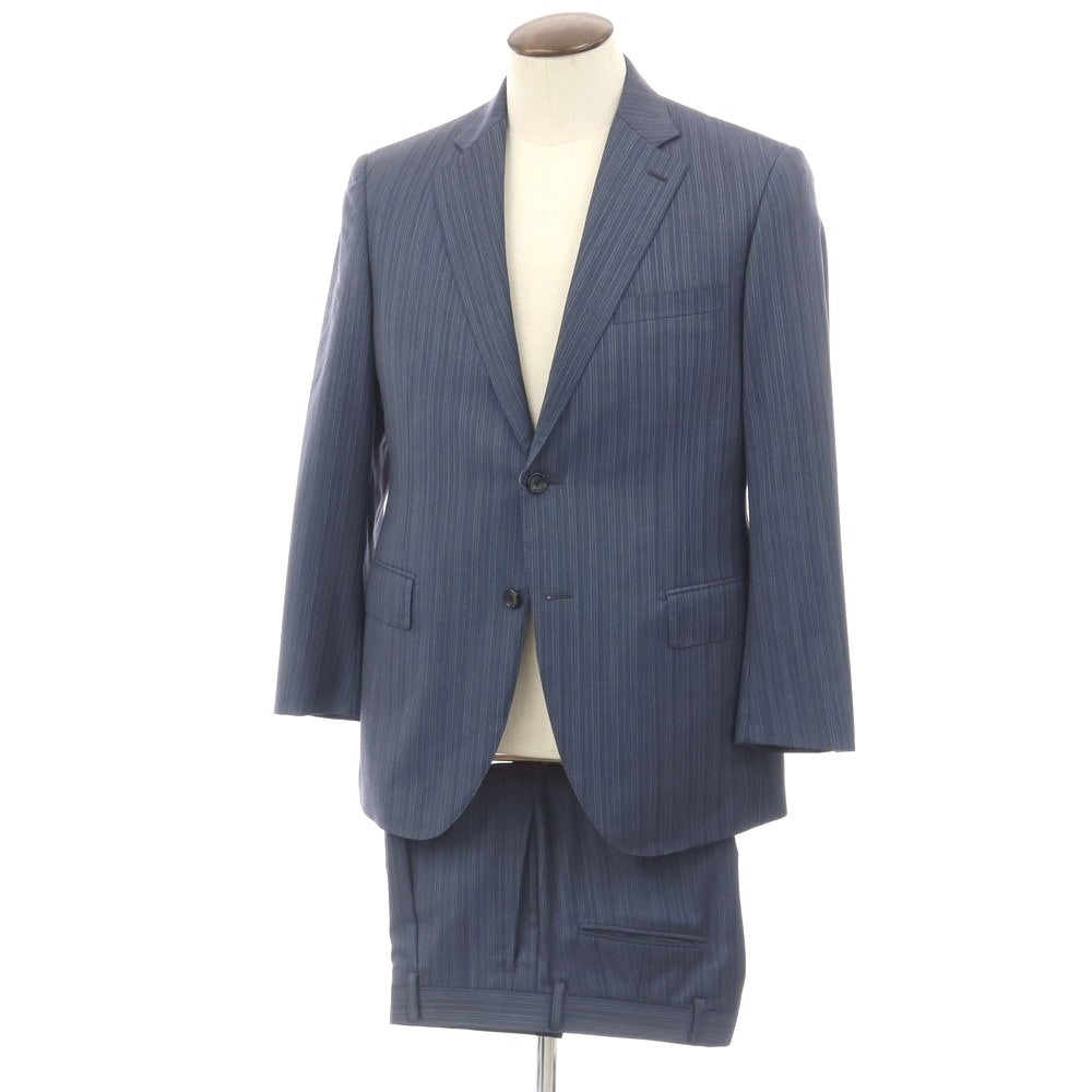 【中古】ダーバン D’URBAN ウール ストライプ 2つボタンスーツ ネイビー【サイズ96AB5】【 状態ランクC 】【 メンズ 】