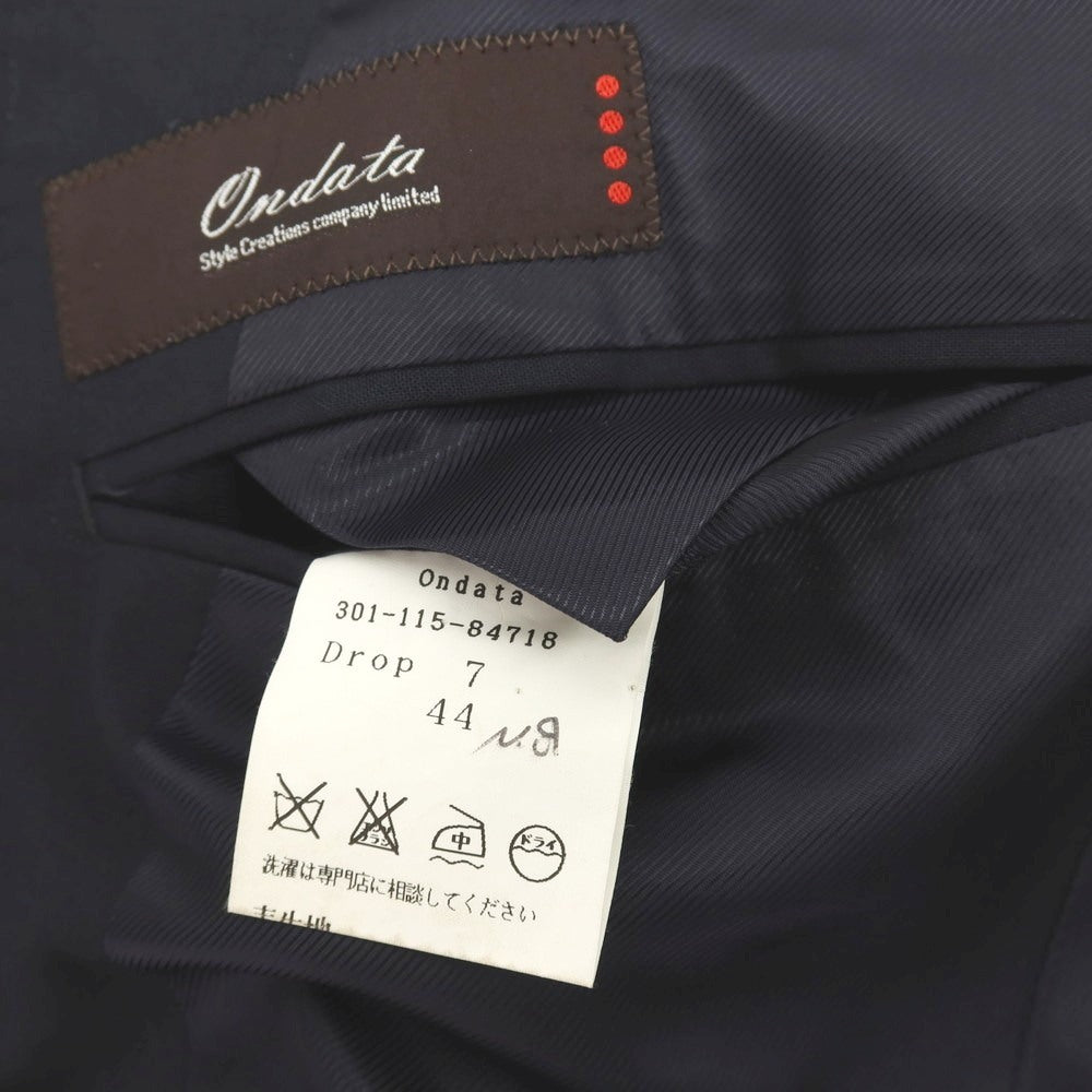 【中古】オンダータ Ondata SUPER130’S ウール 2つボタンスーツ ダークネイビー【サイズ44/79】【 状態ランクC 】【 メンズ 】