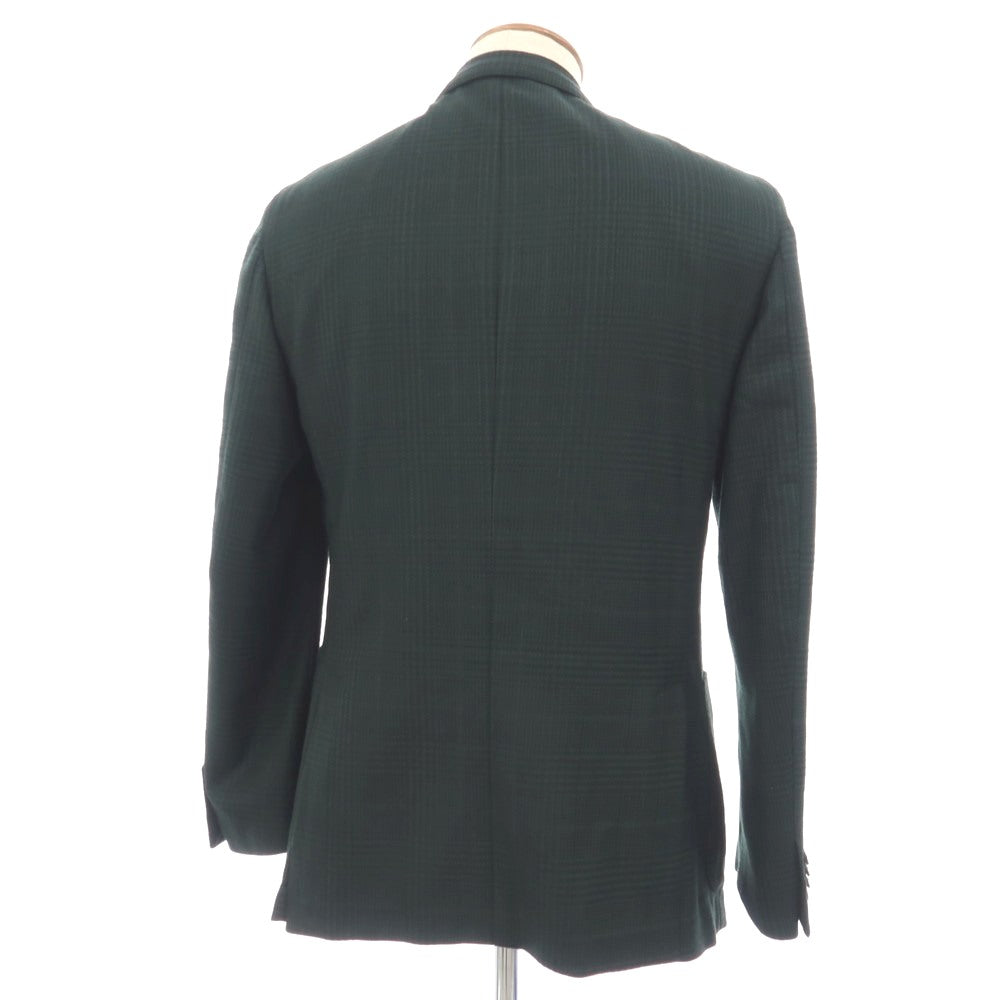 【中古】ボリオリ BOGLIOLI K.JACKET LINEA シルクウールナイロン チェック 2B テーラードジャケット グリーン【サイズ48】【 状態ランクB 】【 メンズ 】