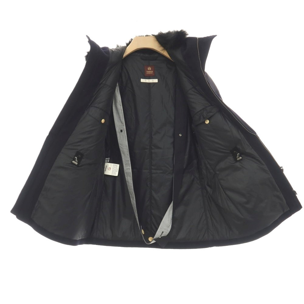 【中古】タケオキクチ TAKEO KIKUCHI TOKITO ウール フーデッド 中綿ブルゾン ネイビー【サイズ3】【 状態ランクB 】【 メンズ 】