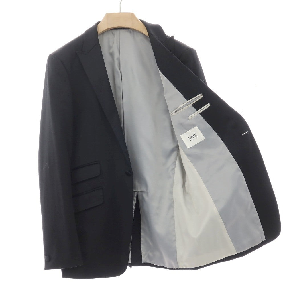 【中古】タケオキクチ TAKEO KIKUCHI ウールポリウレタン 1つボタンスーツ ブラック【サイズ3】【 状態ランクD 】【 メンズ 】