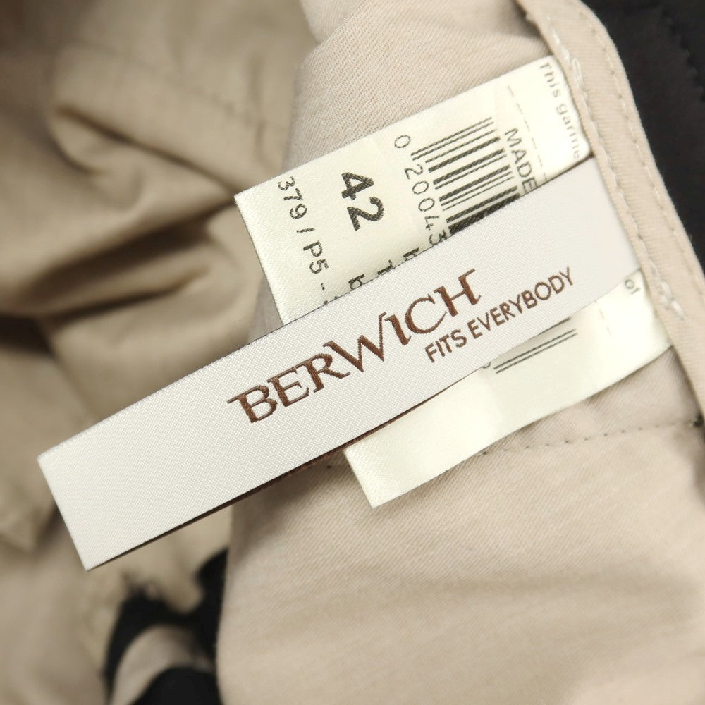 【中古】ベルウィッチ BERWICH ストレッチ コットンナイロン イージースラックスパンツ ブラック【サイズ42】【 状態ランクB 】【 メンズ 】