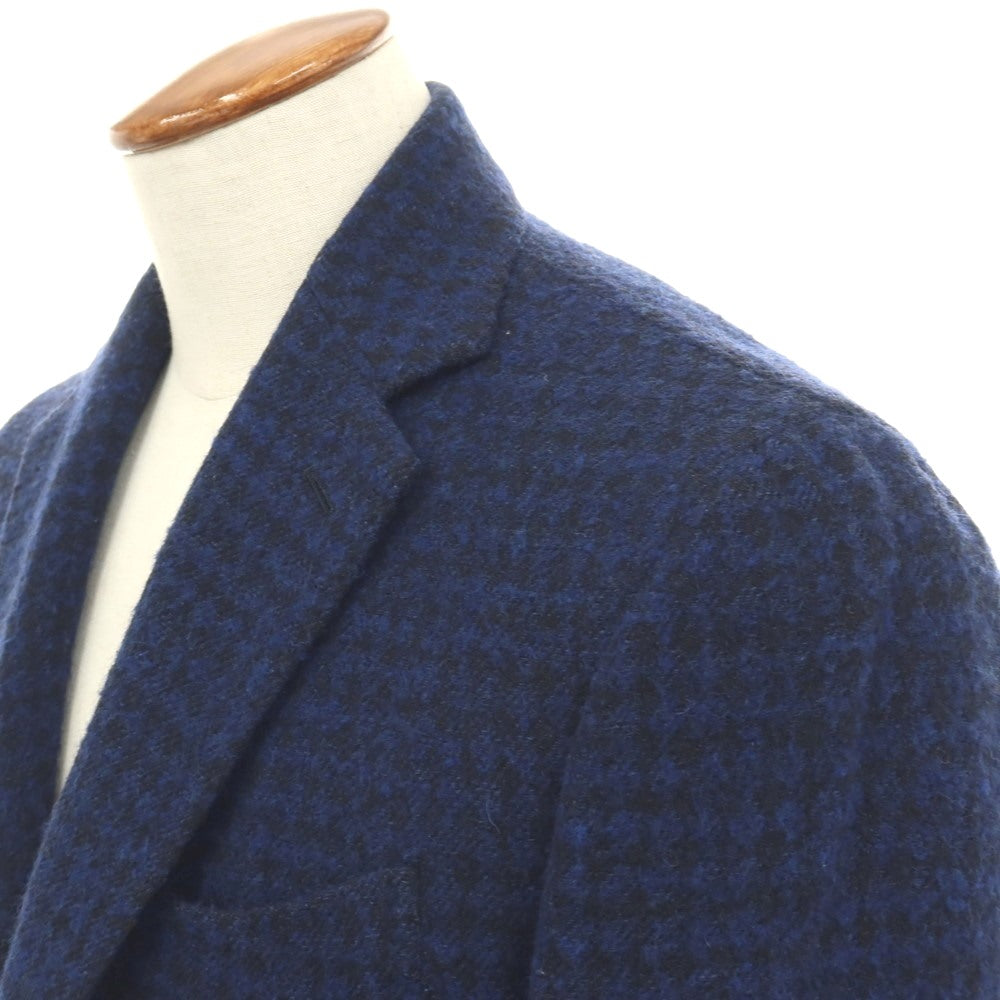 【中古】スティレ ラティーノ STILE LATINO ウールナイロン ハウンドトゥース 3B テーラードジャケット ネイビーxブラック【サイズ46】【 状態ランクC 】【 メンズ 】