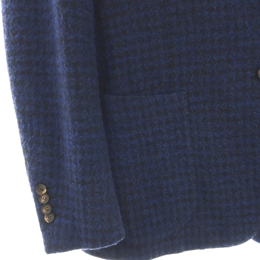 【中古】スティレ ラティーノ STILE LATINO ウールナイロン ハウンドトゥース 3B テーラードジャケット ネイビーxブラック【サイズ46】【 状態ランクC 】【 メンズ 】