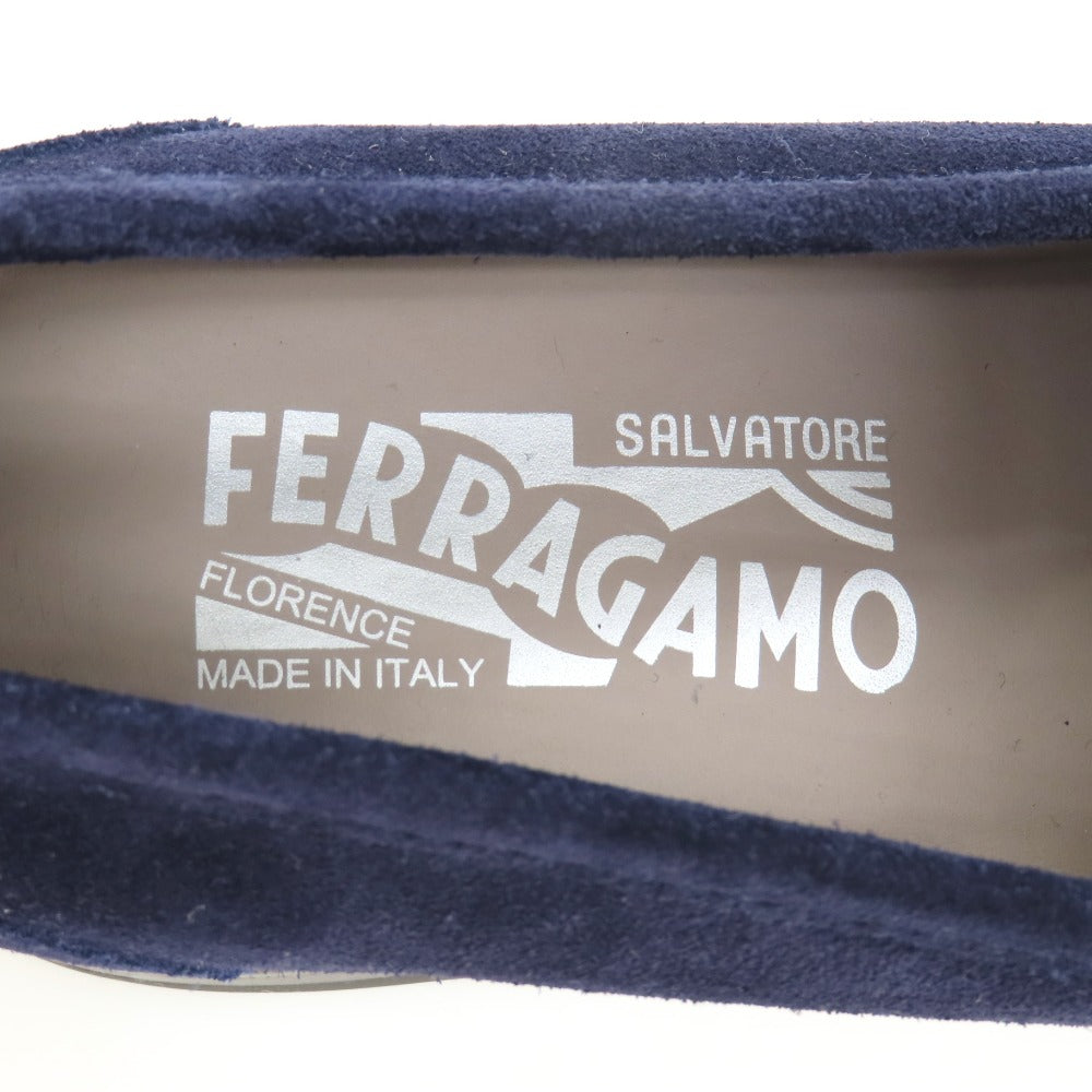 【中古】サルヴァトーレフェラガモ Salvatore Ferragamo スエード ローファー ネイビー【サイズ7 1/2 EEE】【 状態ランクA 】【 メンズ 】