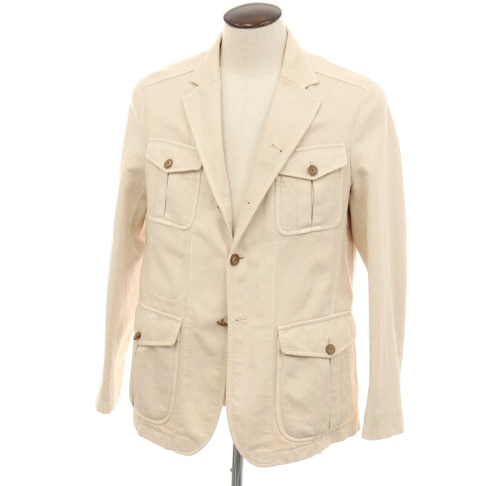 【中古】ボリオリ BOGLIOLI コットンリネン サファリジャケット ライトベージュ【サイズ50】【 状態ランクC 】【 メンズ 】