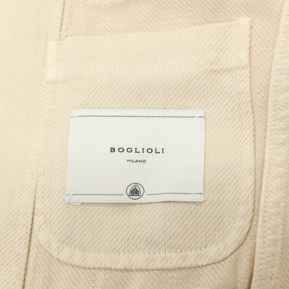【中古】ボリオリ BOGLIOLI コットンリネン サファリジャケット ライトベージュ【サイズ50】【 状態ランクC 】【 メンズ 】