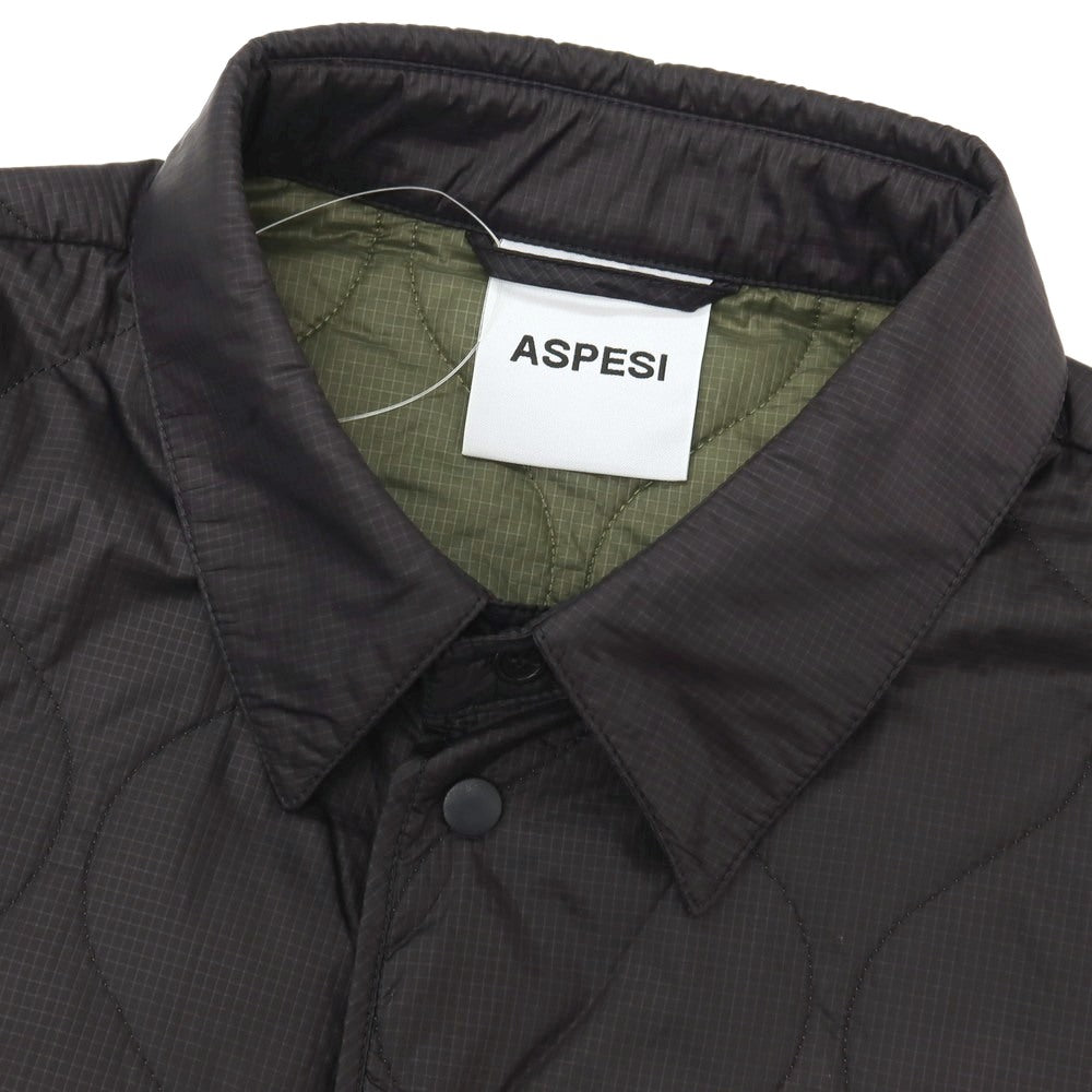 【中古】アスペジ ASPESI リップストップナイロン キルティング 中綿ブルゾン ブラック【サイズL】【 状態ランクB 】【 メンズ 】