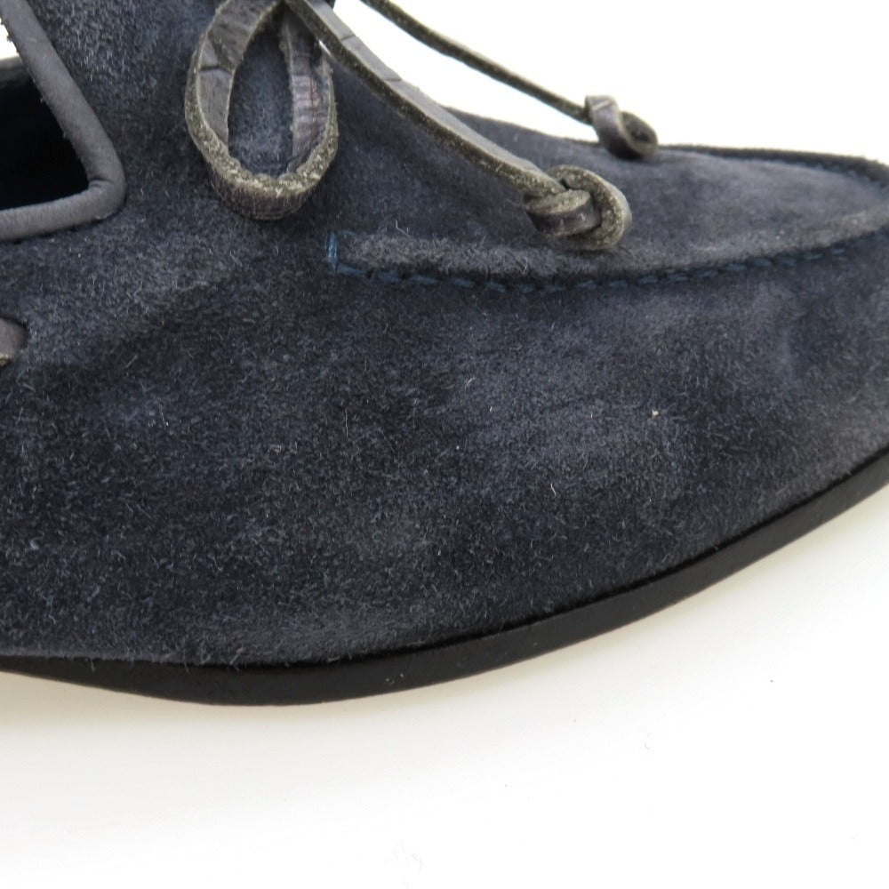 【中古】サントーニ Santoni BEAMS F別注 スエード ローファー ネイビー【サイズ6】【 状態ランクC 】【 メンズ 】