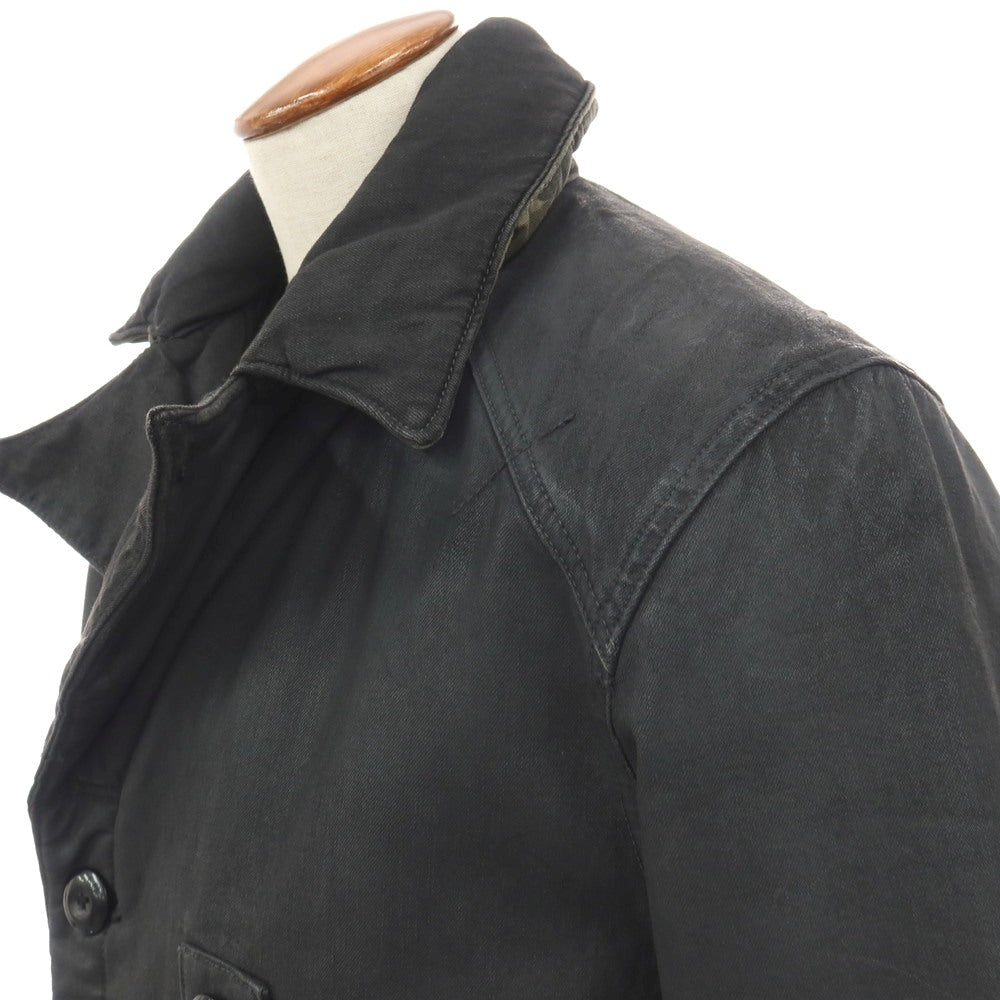【新品】ジースターロウ G-STAR RAW 染色加工 コットン カラ ペリスコープ デニム 中綿入り ピーコート グレーブラック【サイズM】【 状態ランクN 】【 メンズ 】